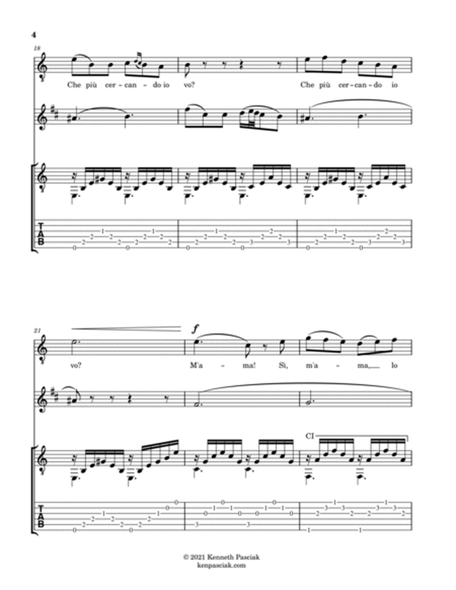 Una furtiva lagrima (for Voice, Clarinet & Guitar) image number null