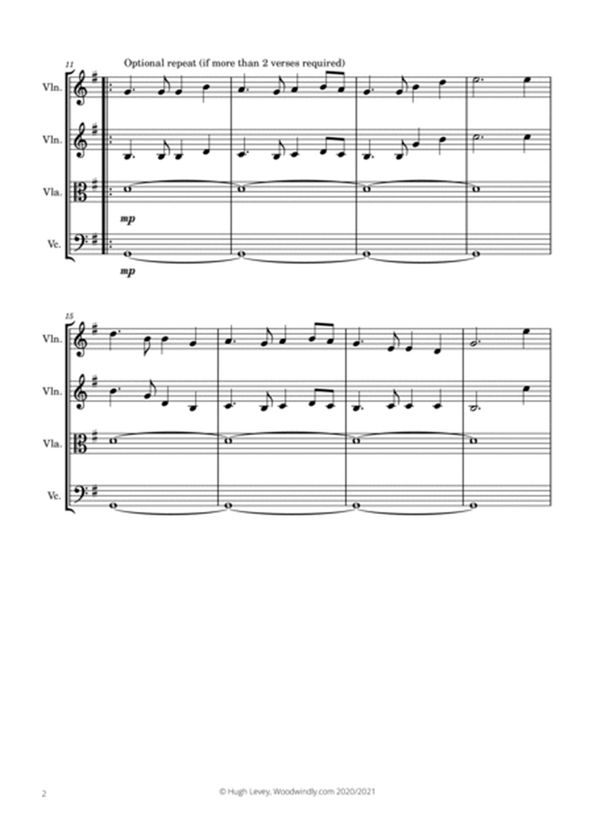 Auld Lang Syne - Arranged for String Quartet by Hugh Levey image number null