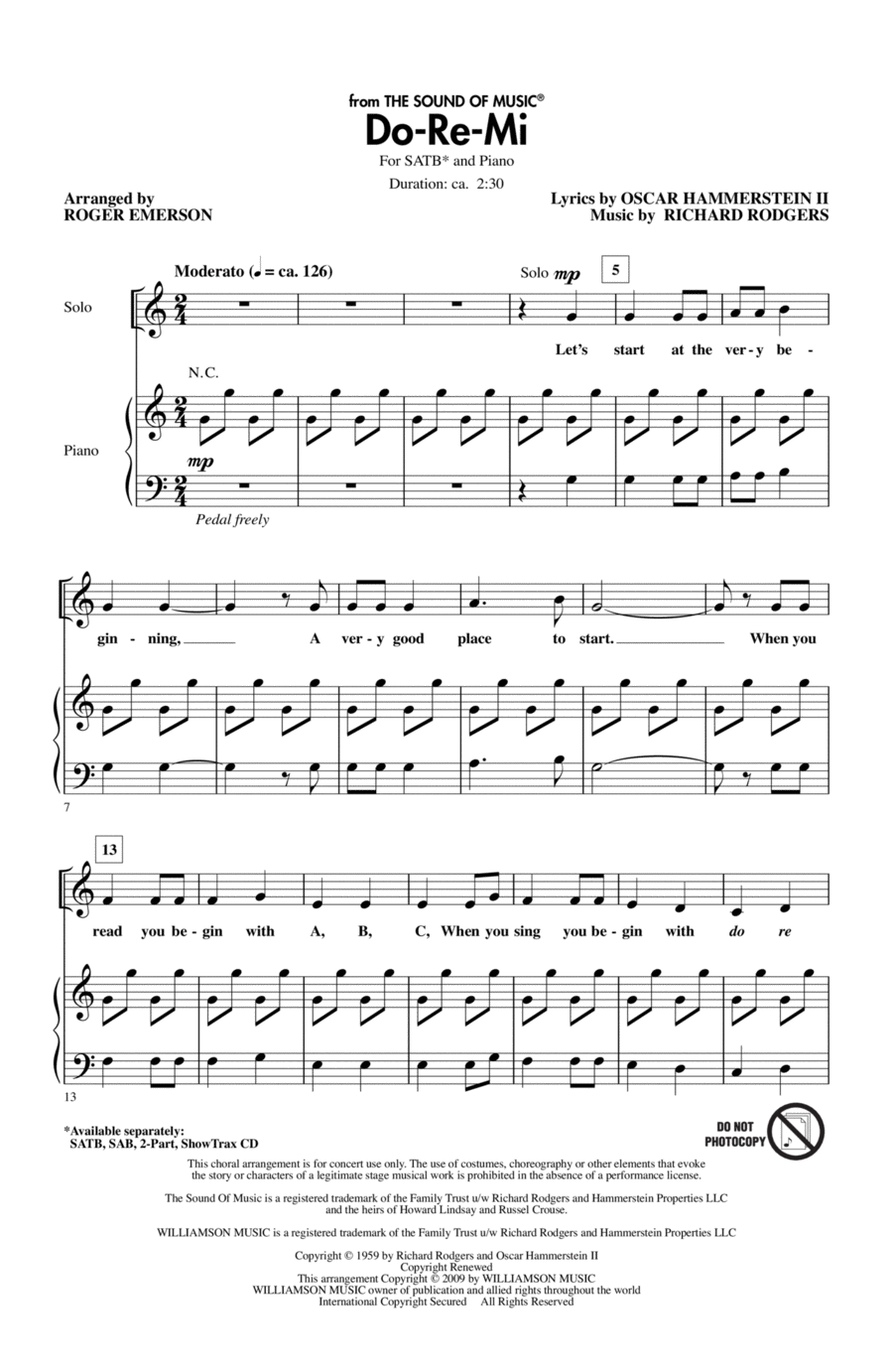 Do-Re-Mi (arr. Roger Emerson) 4-Part scores gallery preview page 1