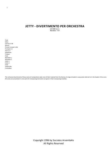 JETTY - DIVERTIMENTO PER ORCHESTRA image number null