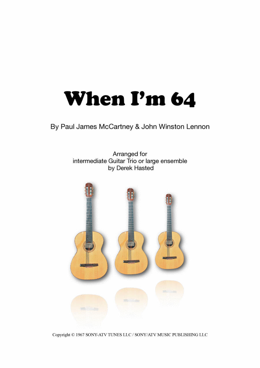 When I'm Sixty-four Guitar Ensemble scores gallery preview page 1