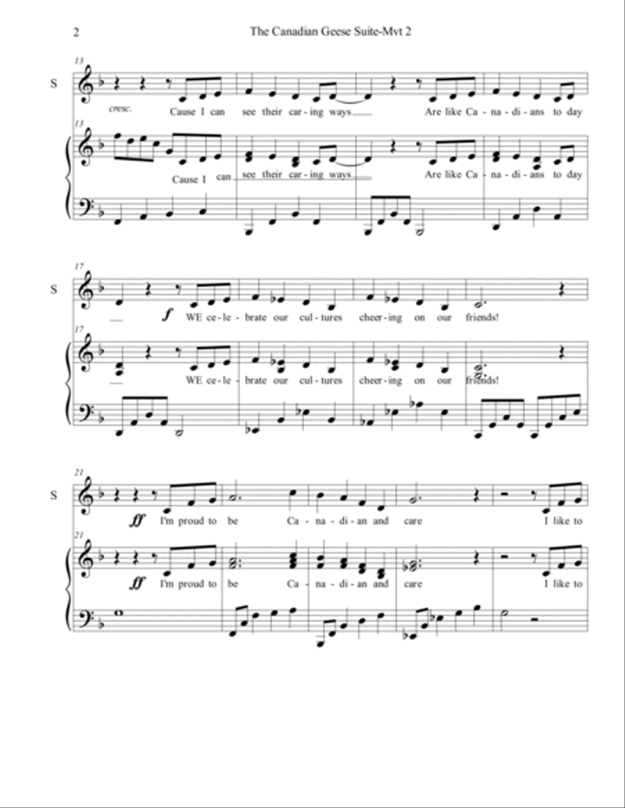 We fly together as a Team - Canadian Geese Suite Movement 2 Piano Method scores gallery preview page 2