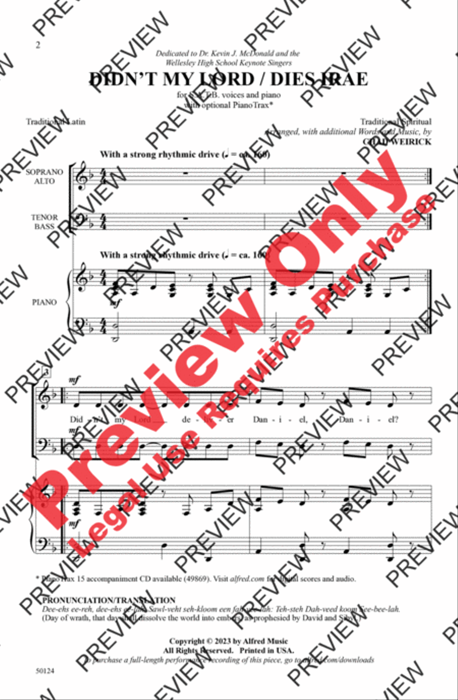 Didn't My Lord / Dies Irae 4-Part scores gallery preview page 2