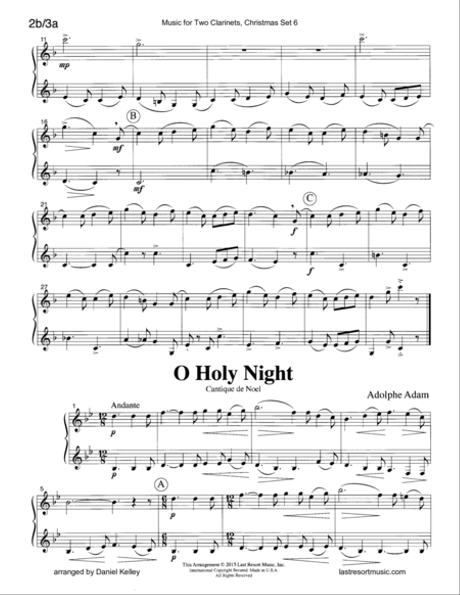 Christmas Duets for Clarinet - Set 6 - Music for Two Clarinets Clarinet Duet scores gallery preview page 4