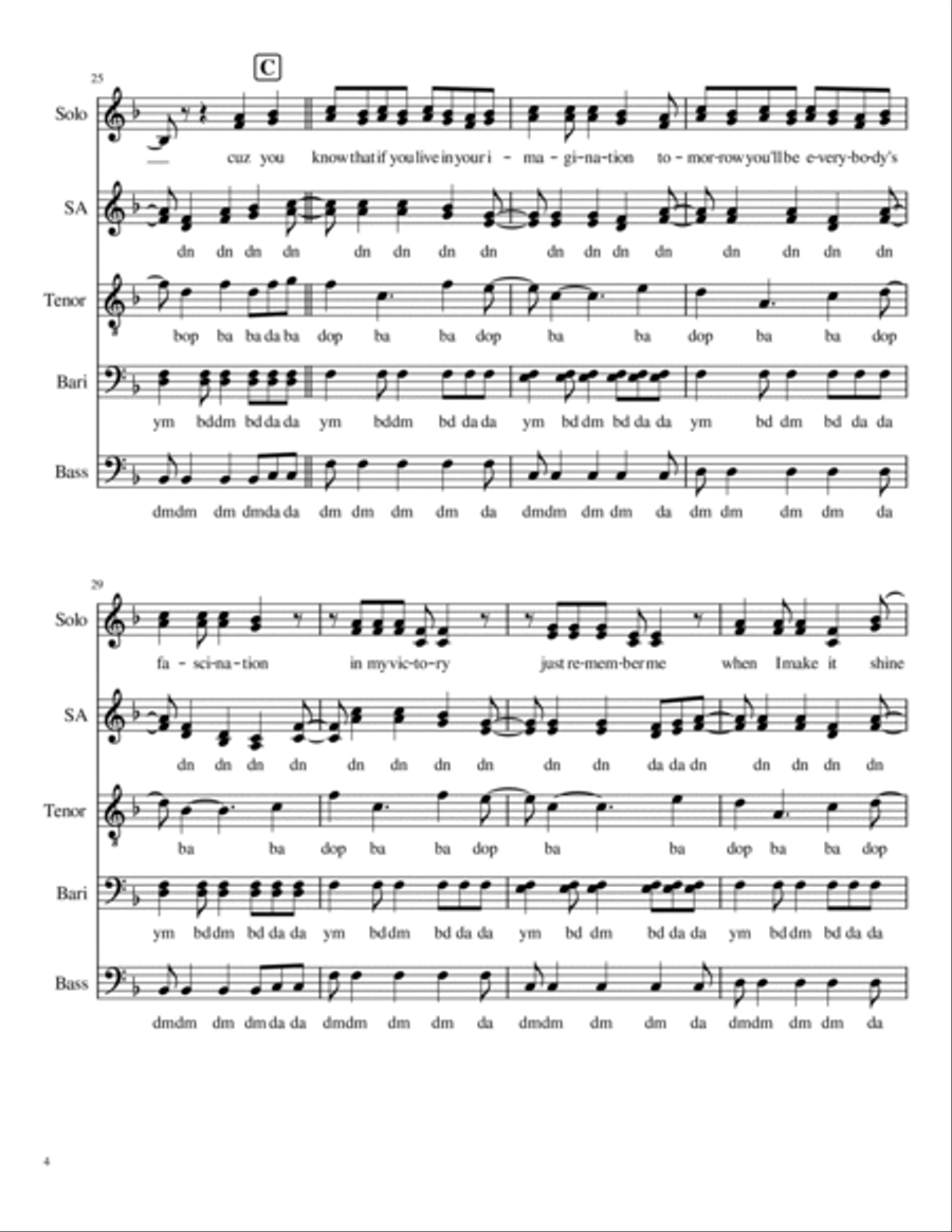 Make It Shine (victorious Theme) 4-Part scores gallery preview page 4