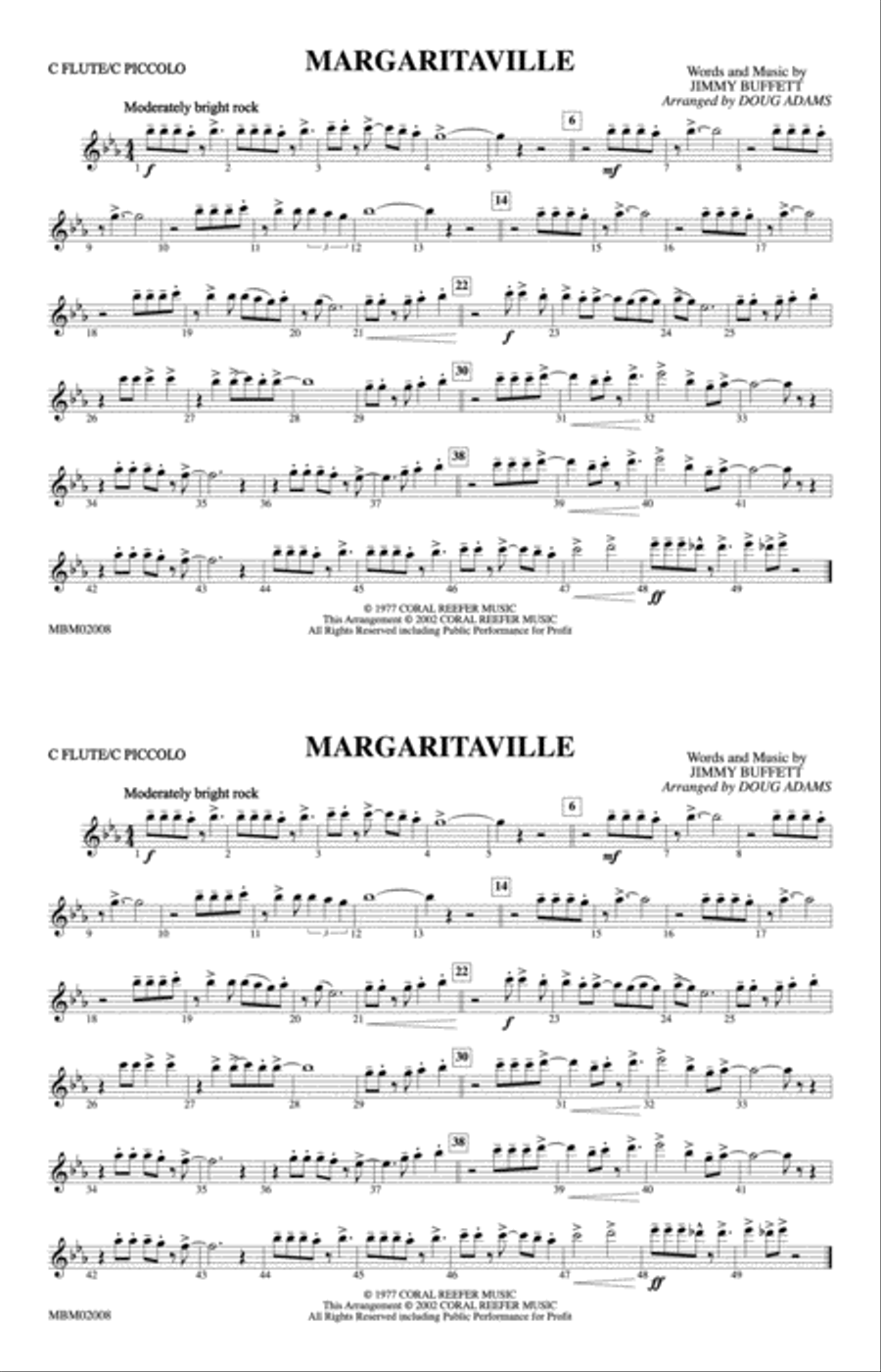 Margaritaville: Flute Marching Band scores gallery preview page 1