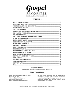 Gospel Favorites Volume 2 Choral Book