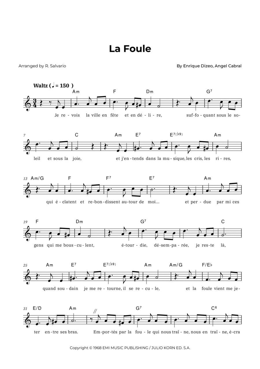 La Foule Piano scores gallery preview page 1
