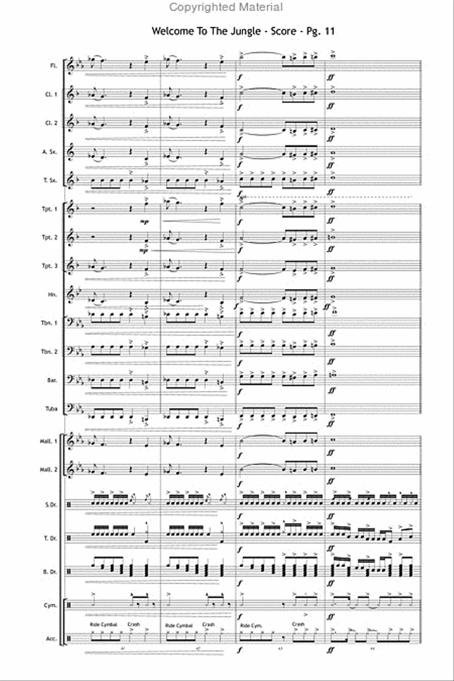 Welcome to the Jungle Welcome to the Jungle Marching Band scores gallery preview page 12