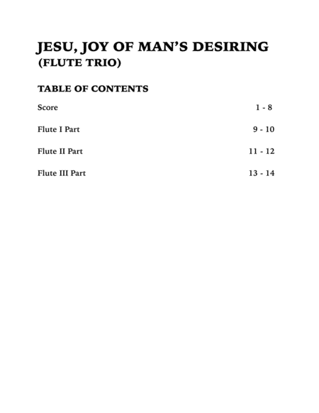 Jesu, Joy of Man's Desiring (Flute Trio) image number null
