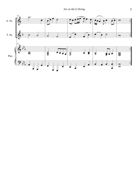 Air on the G String (Alto and Tenor Sax Duet) with opt. piano accompaniment image number null
