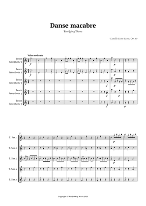 Book cover for Danse Macabre by Camille Saint-Saens for Tenor Sax Quintet