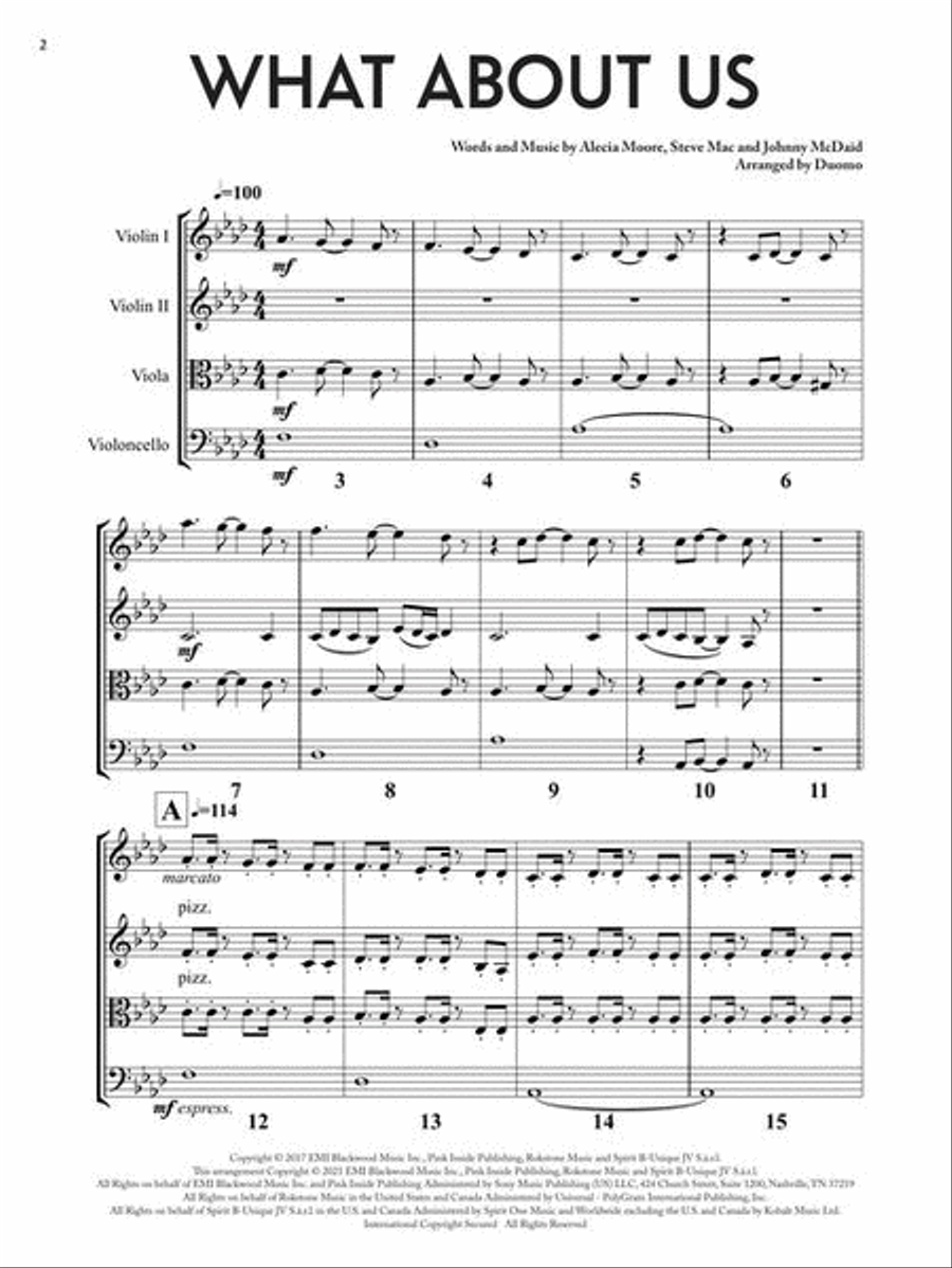 What About Us What About Us String Quartet scores gallery preview page 3