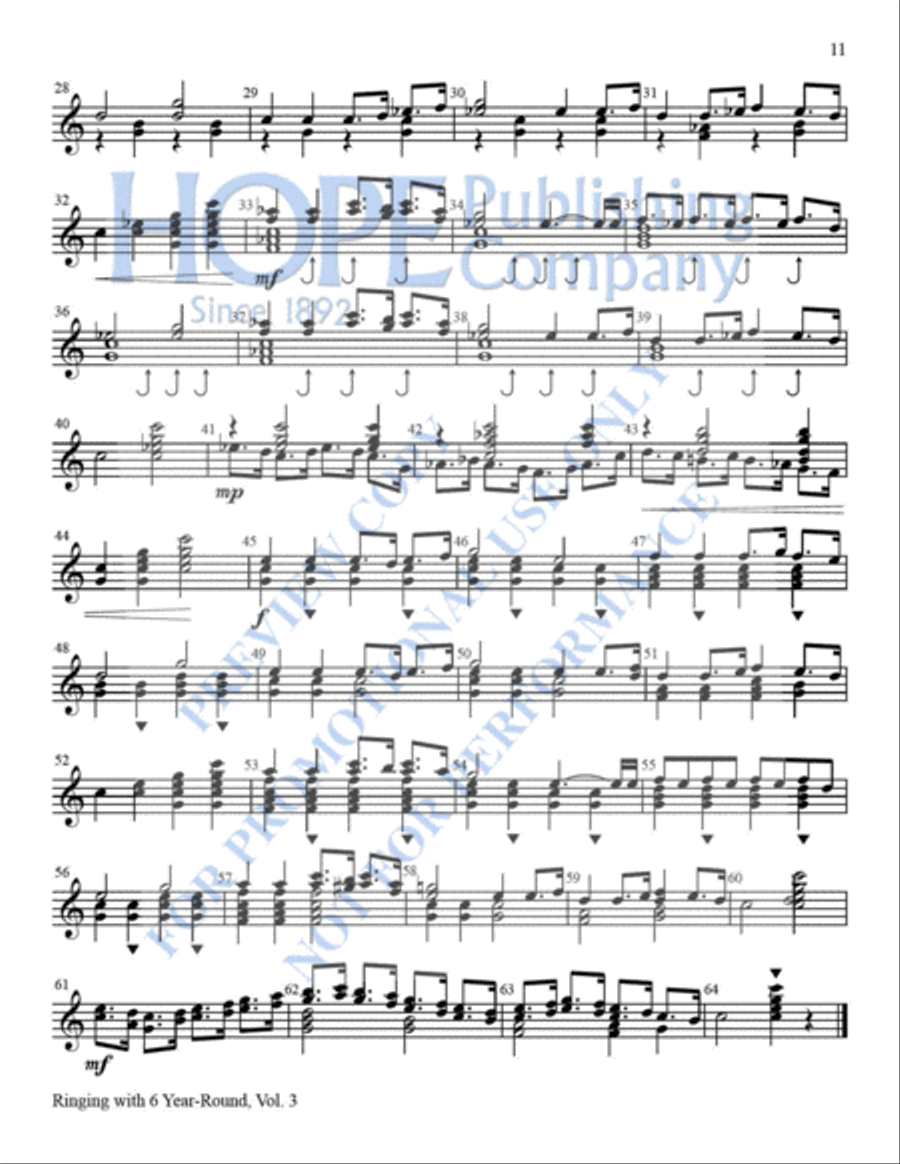 Ring With 6 Year-Round, Vol. 3 Handbell Choir scores gallery preview page 12