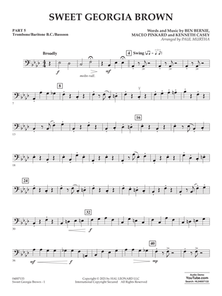 Sweet Georgia Brown (arr. Paul Murtha) - Pt.5 - Trombone/Bar. B.C./Bsn.