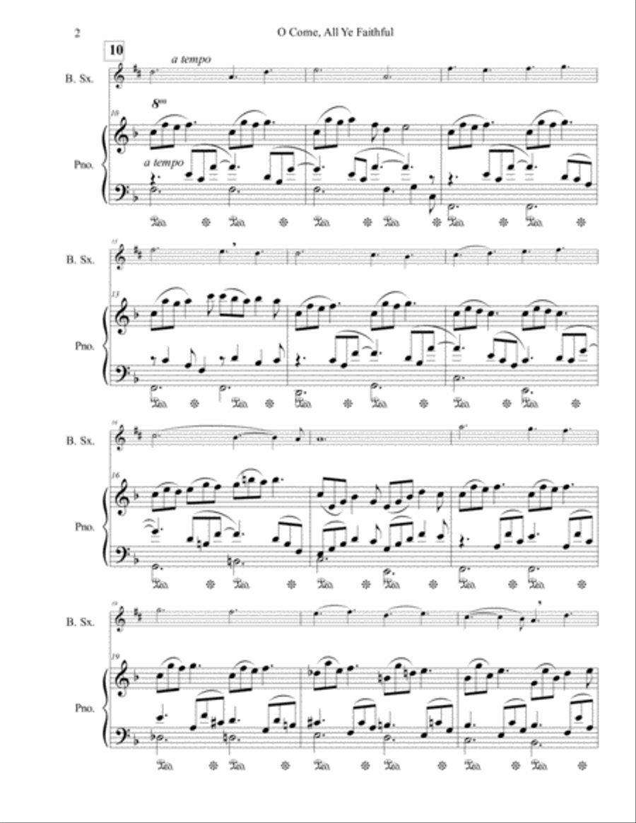 O Come, All Ye Faithful for Solo Bari Saxophone Baritone Saxophone scores gallery preview page 3