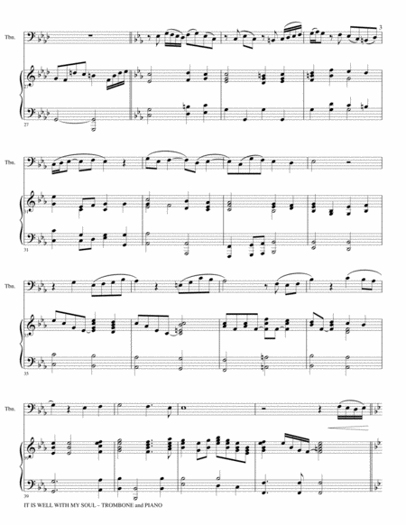 THREE HYMN ARRANGEMENTS for TROMBONE and PIANO (Duet – Trombone/Piano with Trombone Part) image number null