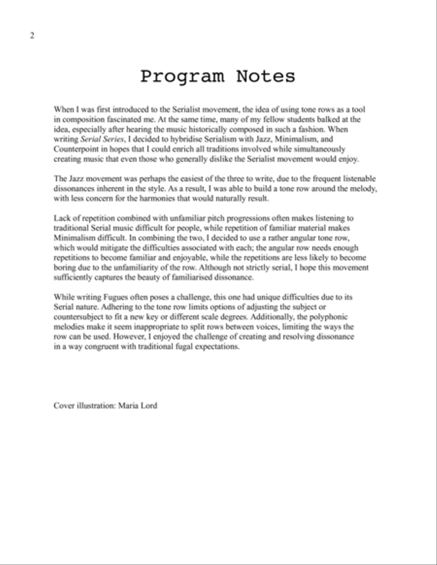 Serial Series (Score only) Woodwind Quartet scores gallery preview page 2