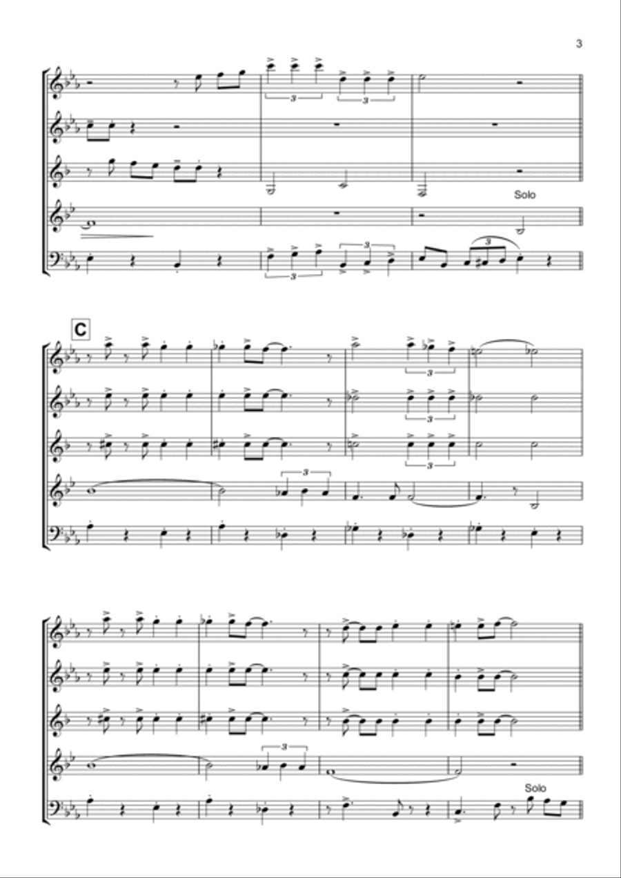 The Continental for Wind Quintet Woodwind Quintet scores gallery preview page 3