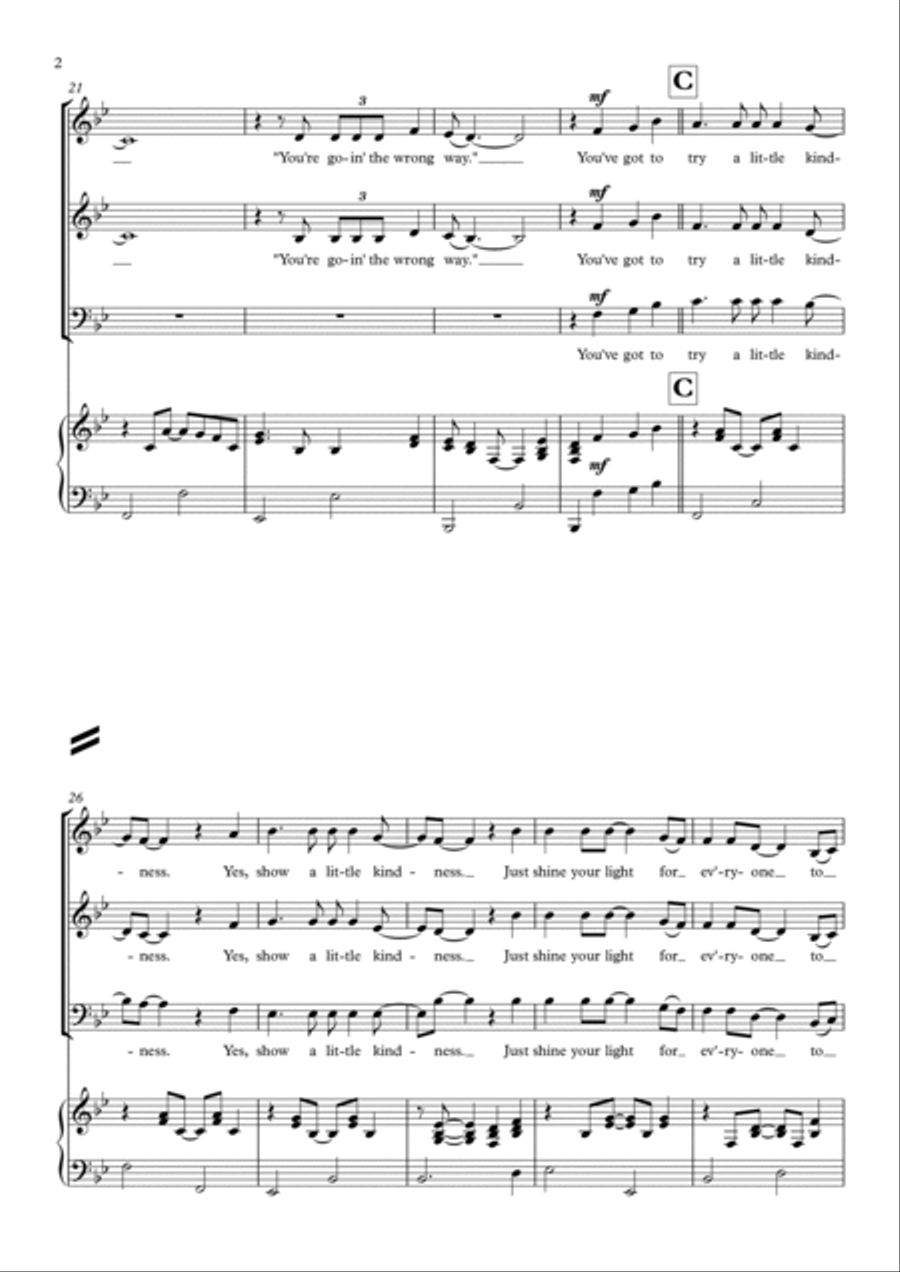 Try A Little Kindness 3-Part scores gallery preview page 2