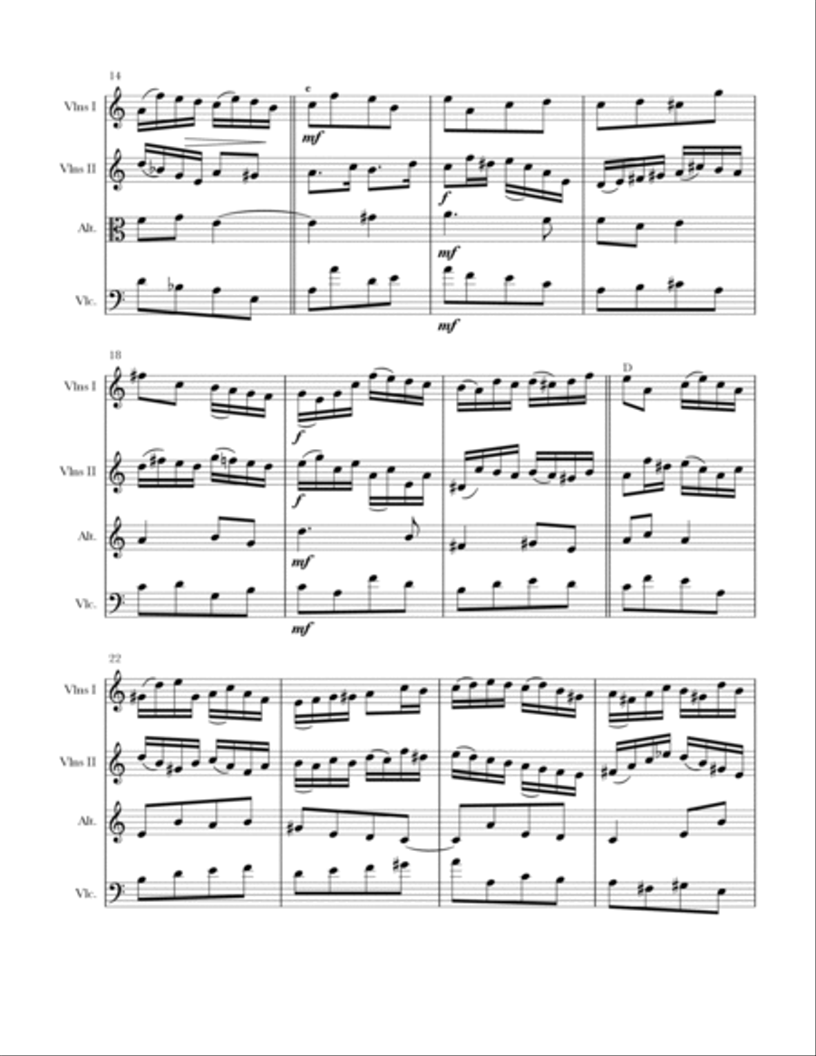 3 Couleurs anciennes / pour Quatuor à Cordes / (1er Mouvement) String Quartet scores gallery preview page 3