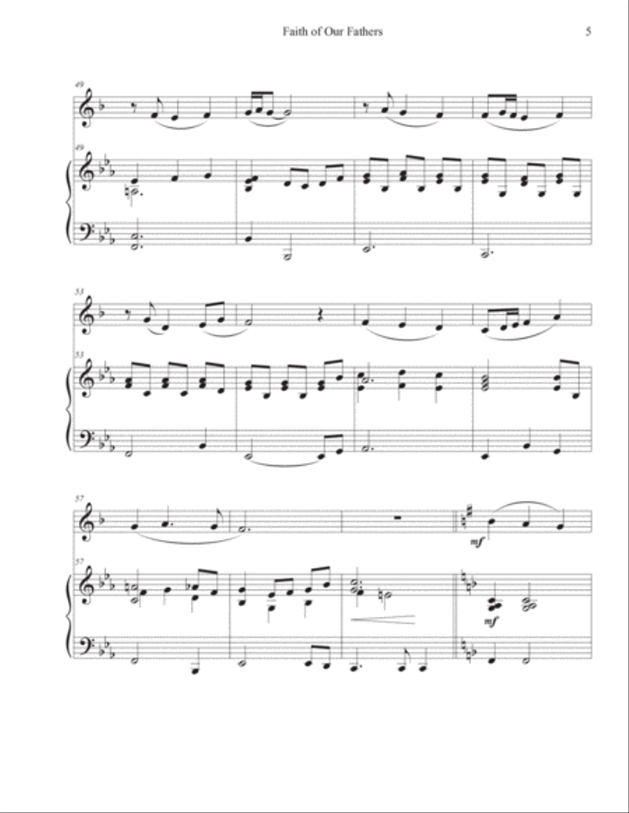 Faith of Our Fathers (Trumpet-Piano) Trumpet Solo scores gallery preview page 5