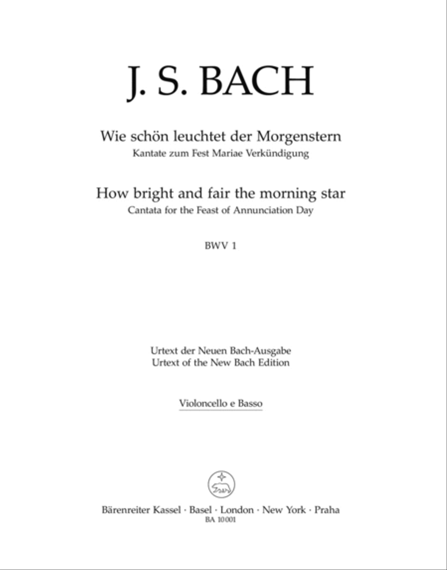 Wie schon leuchtet der Morgenstern BWV 1 Double Bass scores gallery preview page 1