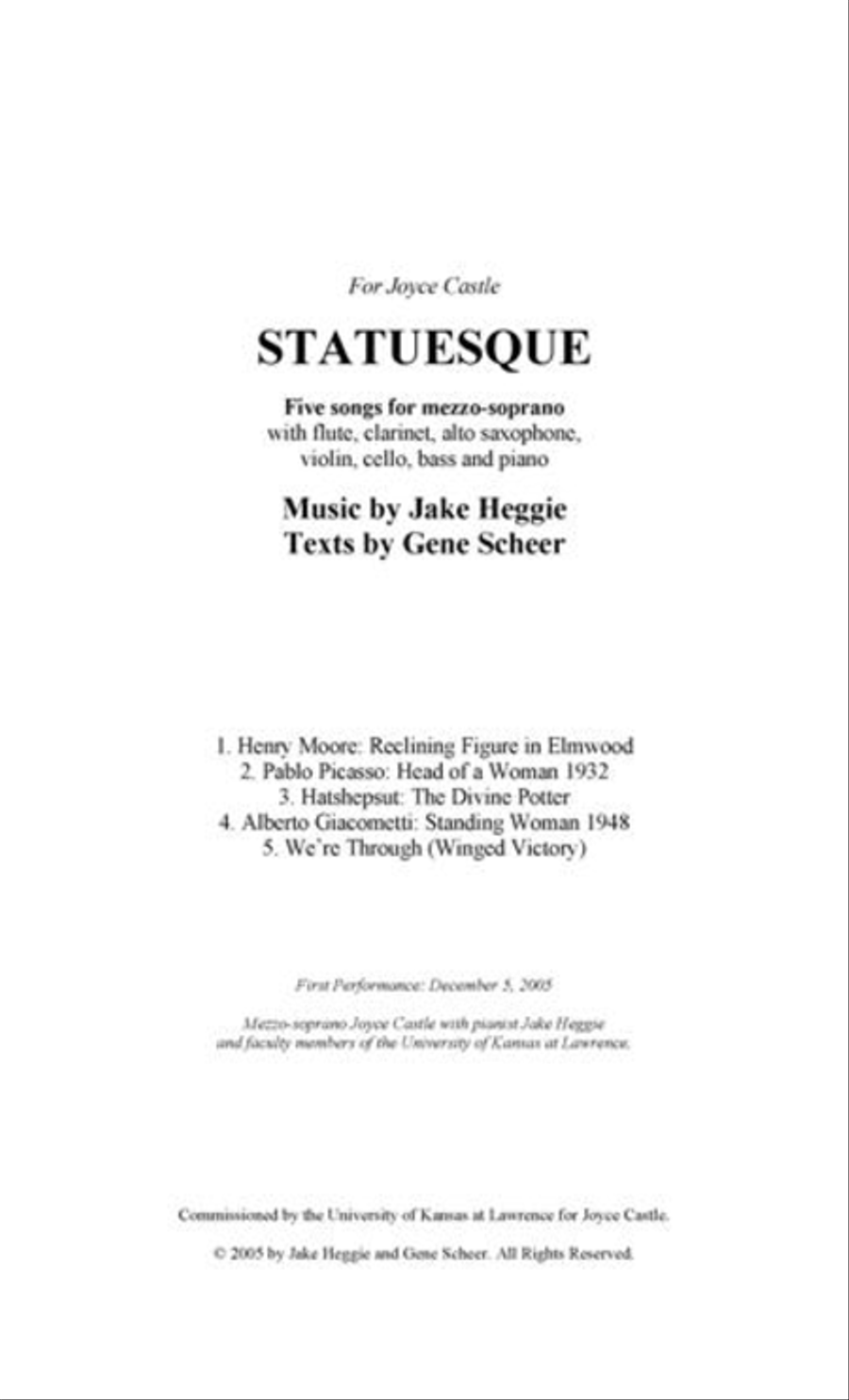 Statuesque (full score)