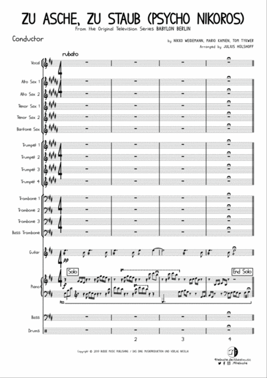 Zu Asche, Zu Staub Jazz Ensemble scores gallery preview page 2