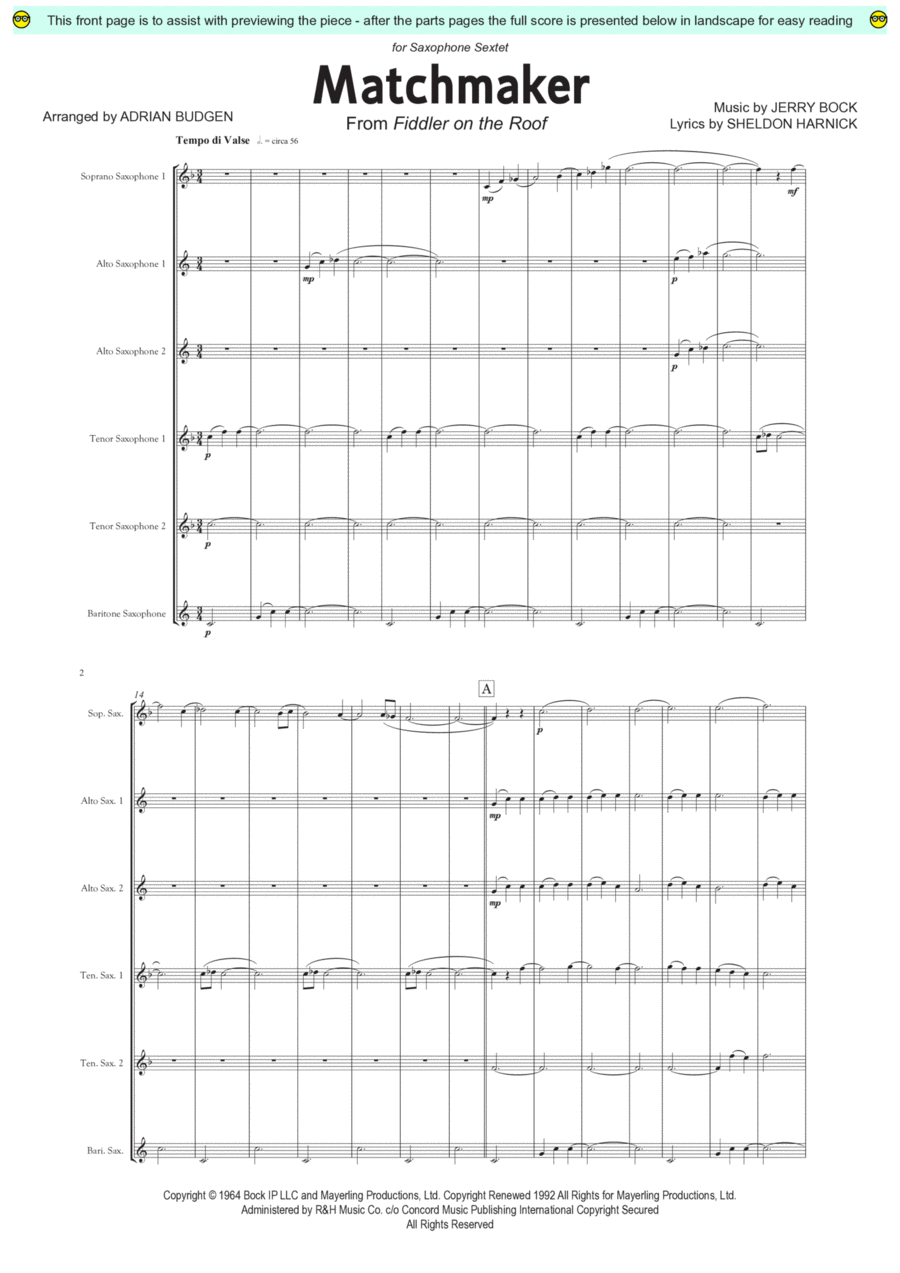 Matchmaker Woodwind Ensemble scores gallery preview page 1