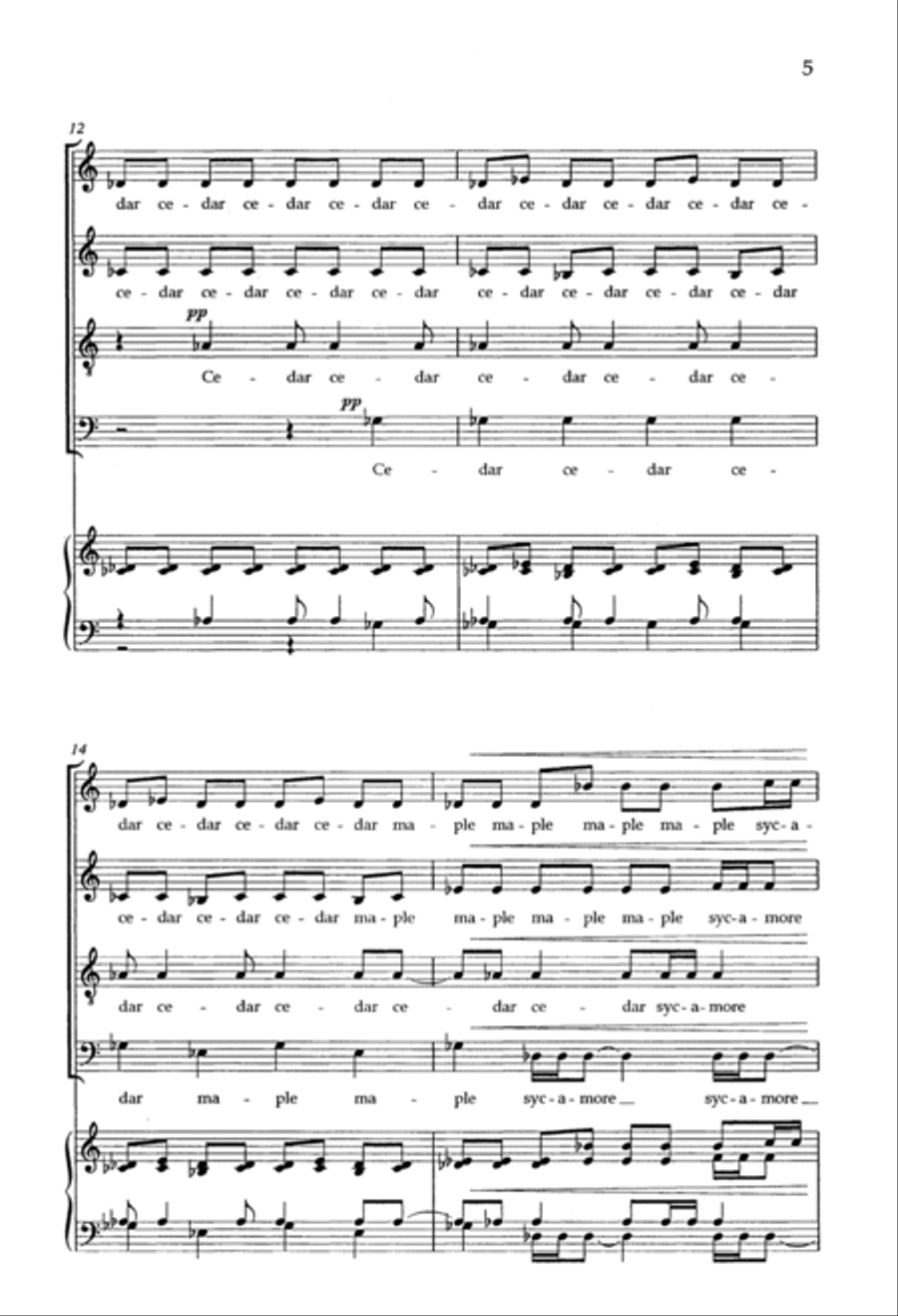 Due North: 2. Trees 4-Part scores gallery preview page 4