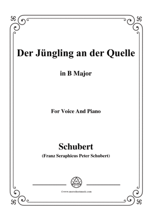 Book cover for Schubert-Der Jüngling an der Quelle,in B Major,for Voice&Piano