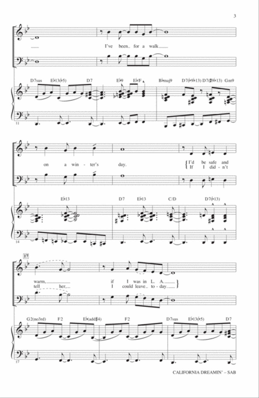 California Dreamin' California Dreamin' 3-Part scores gallery preview page 2