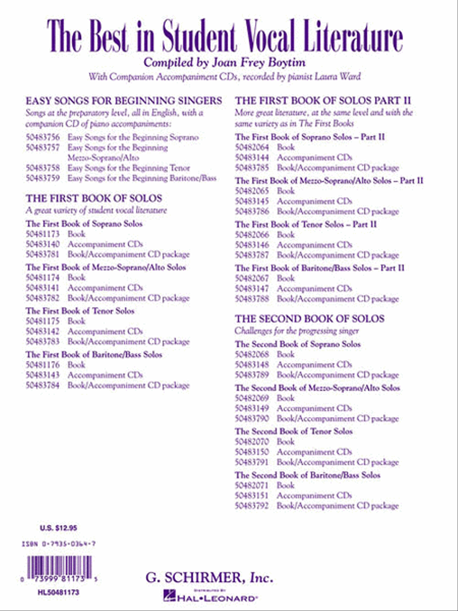 The First Book of Soprano Solos (Book Only) Soprano Voice scores gallery preview page 2