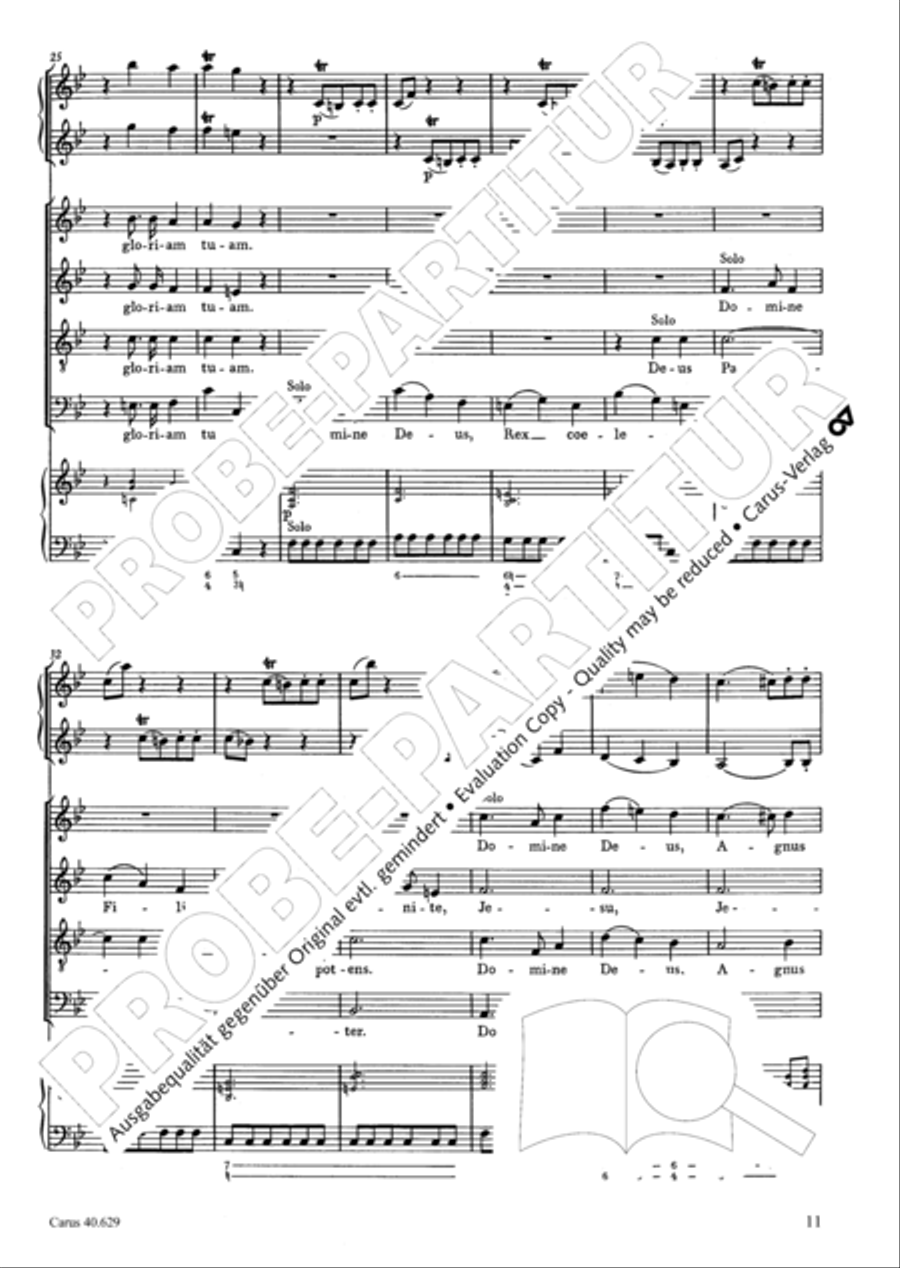 Missa brevis in B flat major 4-Part scores gallery preview page 12