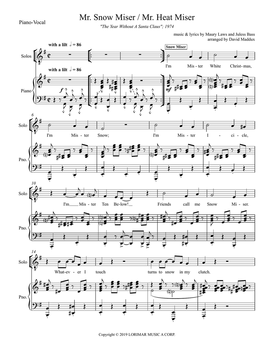 Snow Miser Snow Miser TTBB scores gallery preview page 1