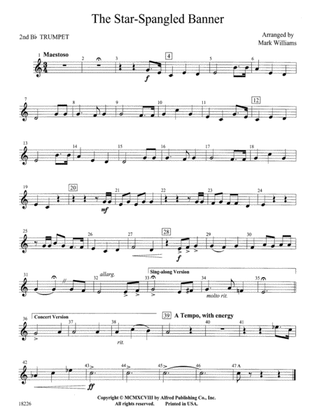 The Star Spangled Banner: 2nd B-flat Trumpet
