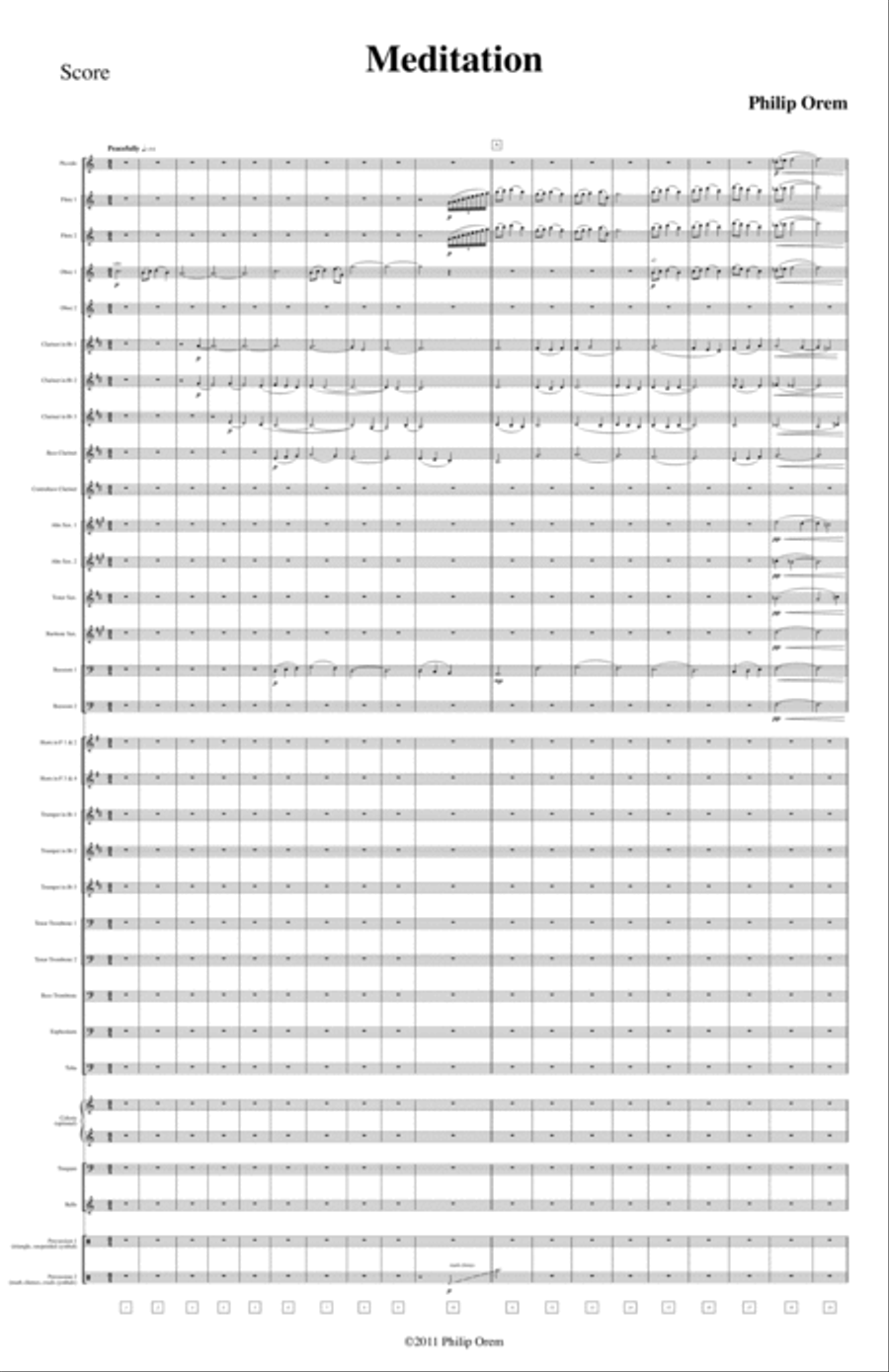 Meditation - score and parts Concert Band scores gallery preview page 3