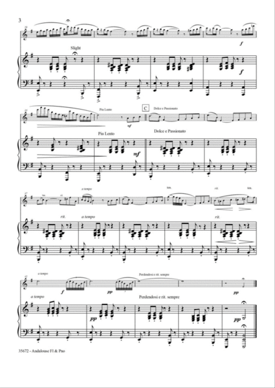 ANDALOUSE – FLUTE & PIANO ANDALOUSE – FLUTE & PIANO Flute Solo scores gallery preview page 4