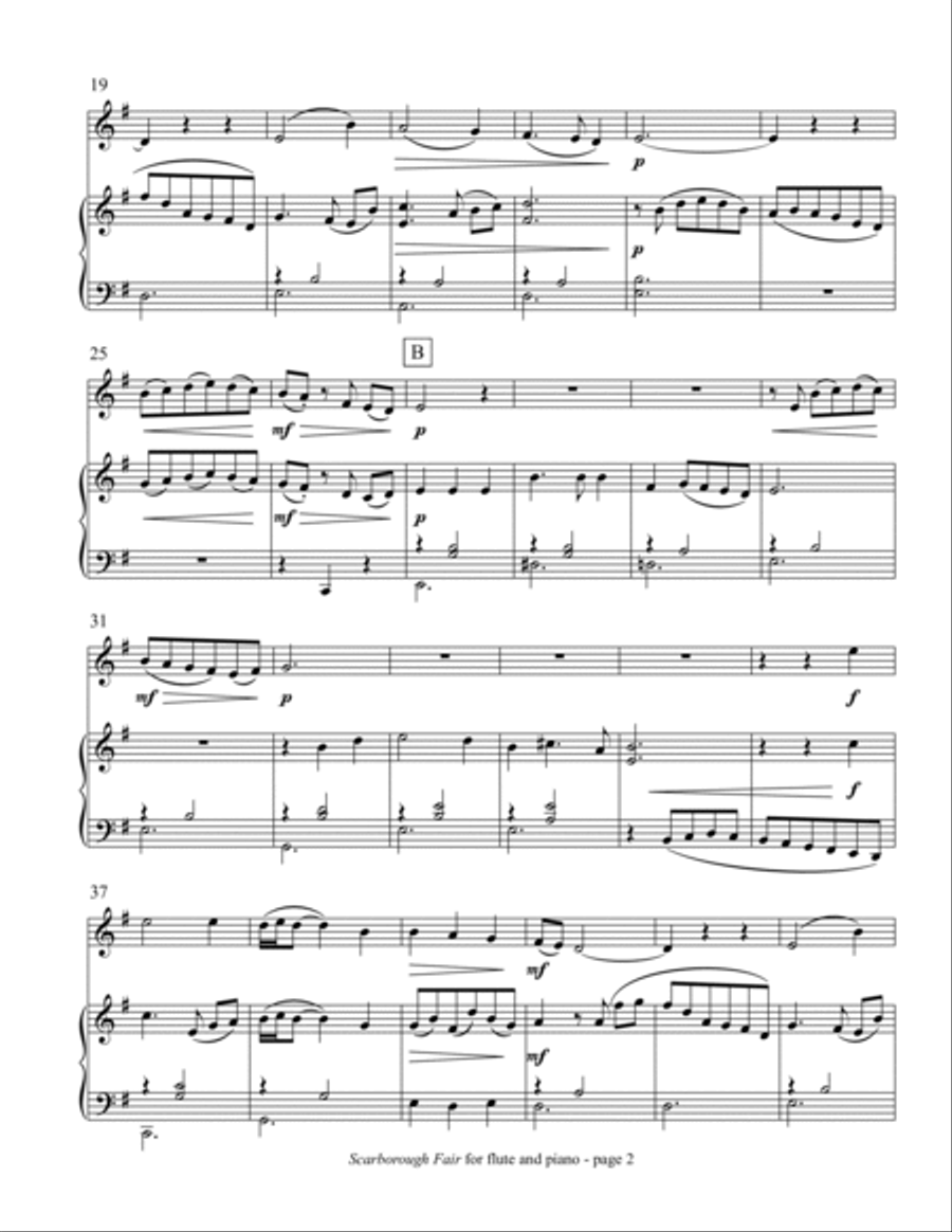 Scarborough Fair (for flute and piano) Flute scores gallery preview page 4