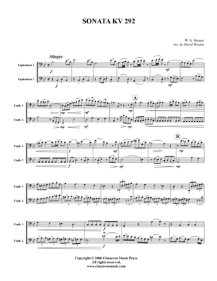 Book cover for Sonata, KV. 292