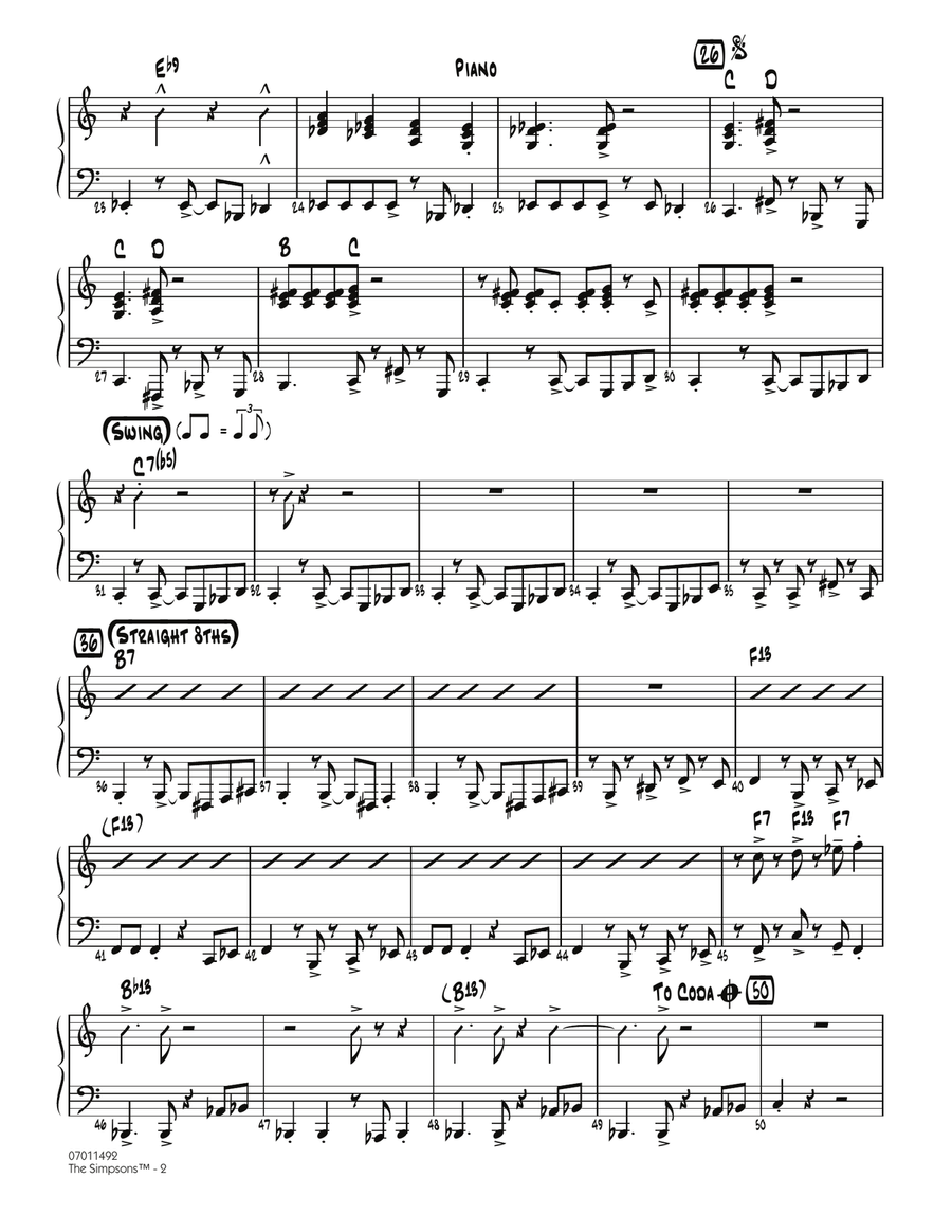 The Simpsons - Piano Jazz Ensemble scores gallery preview page 2