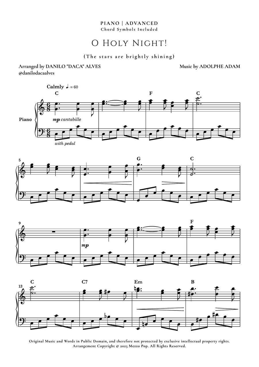 O Holy Night Piano Solo scores gallery preview page 1