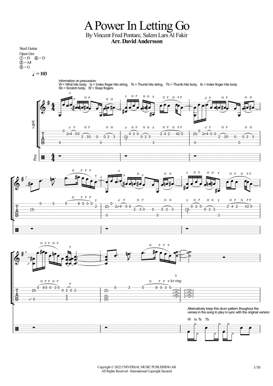 A Power In Letting Go A Power In Letting Go Electric Guitar scores gallery preview page 1