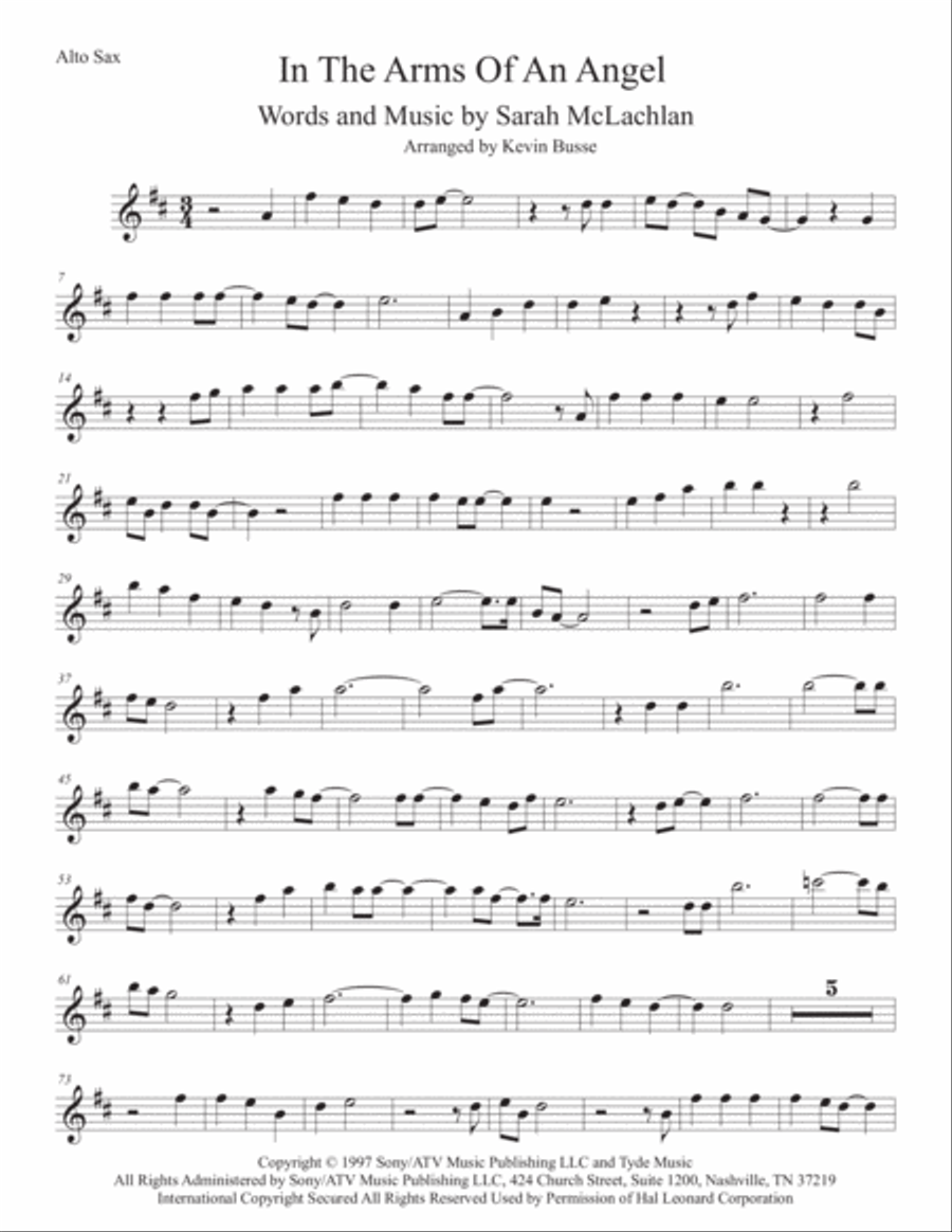 Angel Alto Saxophone scores gallery preview page 1