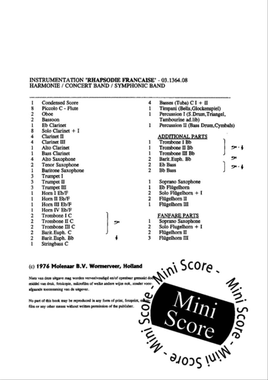 Rhapsodie Francaise Rhapsodie Francaise Fanfare Band scores gallery preview page 6