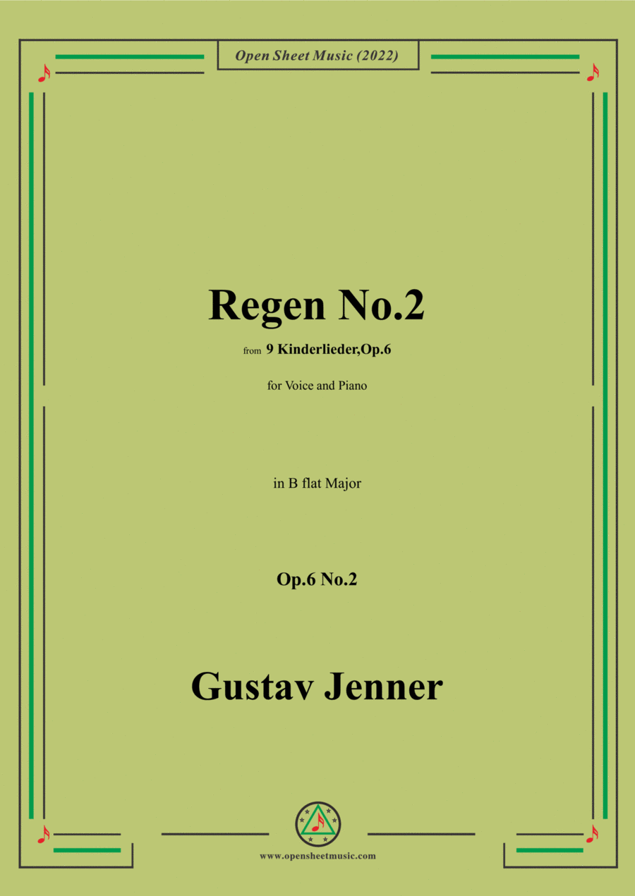 Jenner-Regen No.2,in B flat Major,Op.6 No.2 Voice scores gallery preview page 1