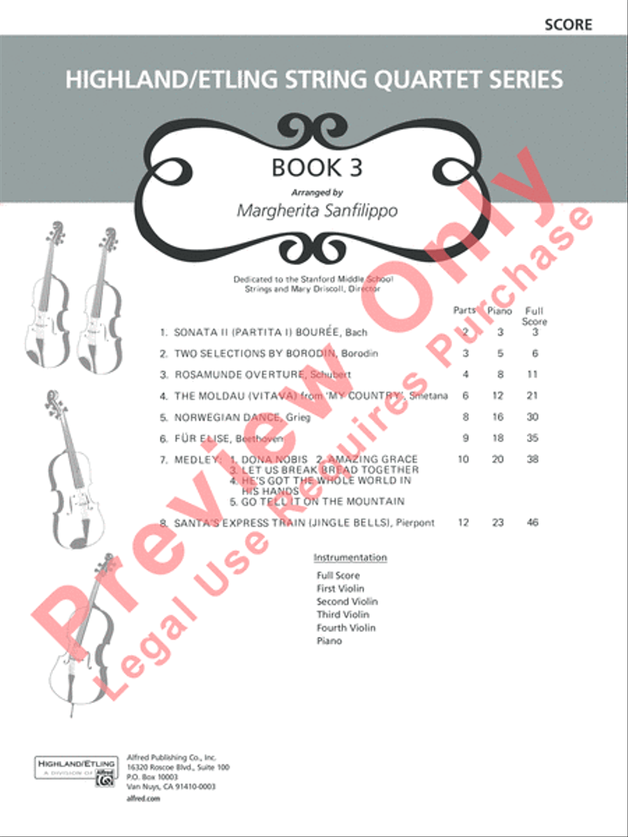 Highland/Etling Violin Quartet Series: Book 3 Small Ensemble scores gallery preview page 2
