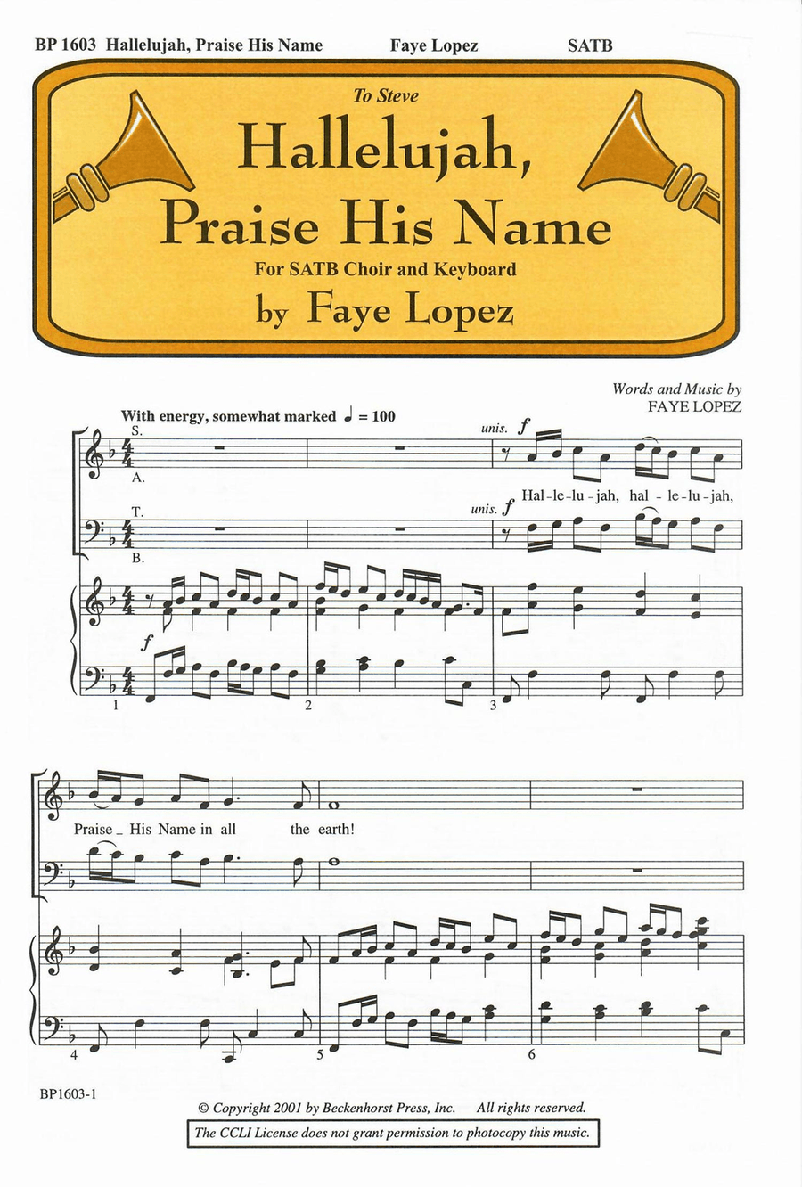 Hallelujah, Praise His Name 4-Part scores gallery preview page 1