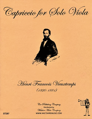 Book cover for Capriccio for Solo Viola